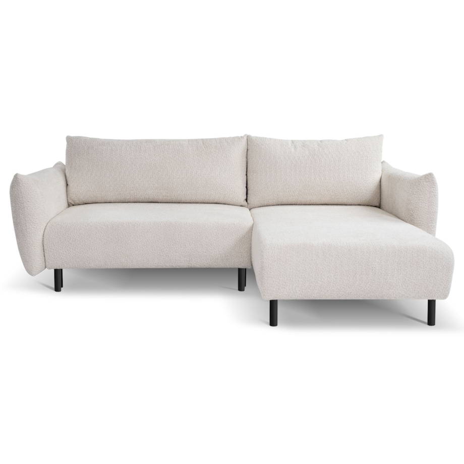 Narożnik DELI z funkcją spania na nóżkach, prawostronny, beżowy