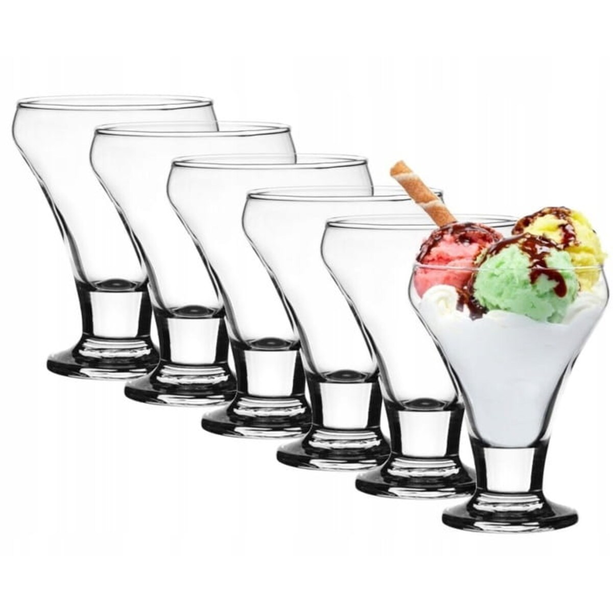 Szklany pucharek do deserów lodów Glasmark 290 ml 6szt Pucharki Zestaw Komplet