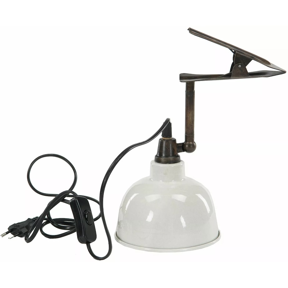 LAMPA PRZYPINANA Z KLIPSEM BIAŁA na biurko nocna metalowa loft klips 25cm