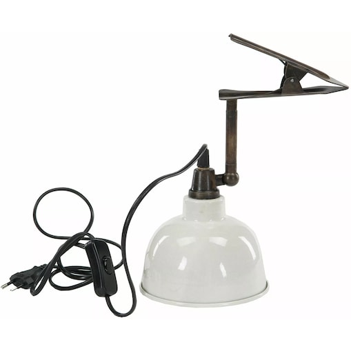LAMPA PRZYPINANA Z KLIPSEM BIAŁA na biurko nocna metalowa loft klips 25cm