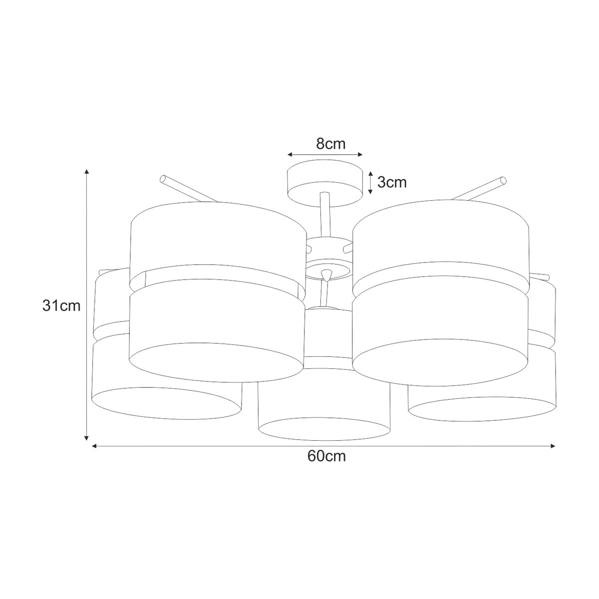 Lampa sufitowa K-5503 z serii MALAVI