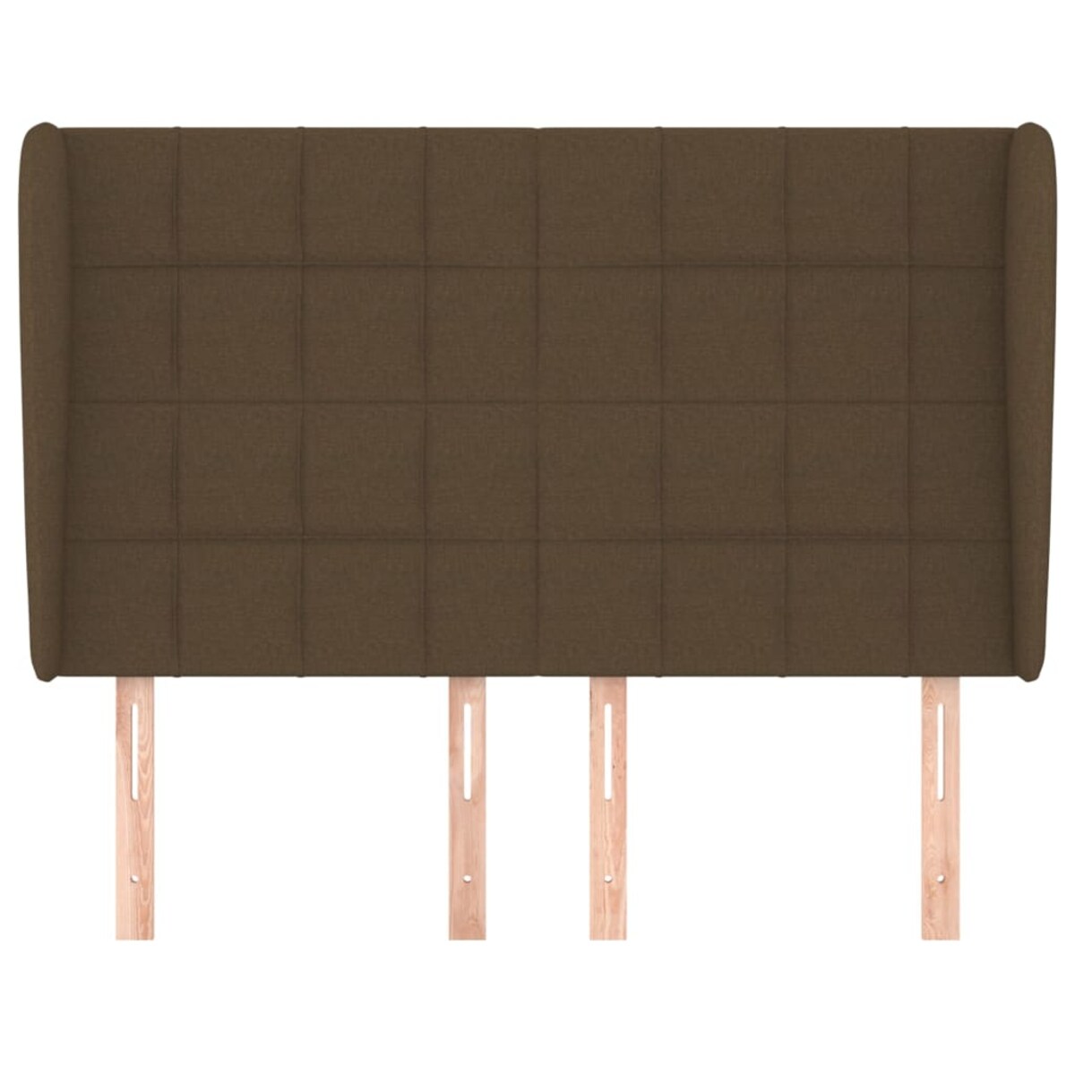 vidaXL Zagłówek uszak, ciemnobrązowy, 147x23x118/128 cm, tkanina