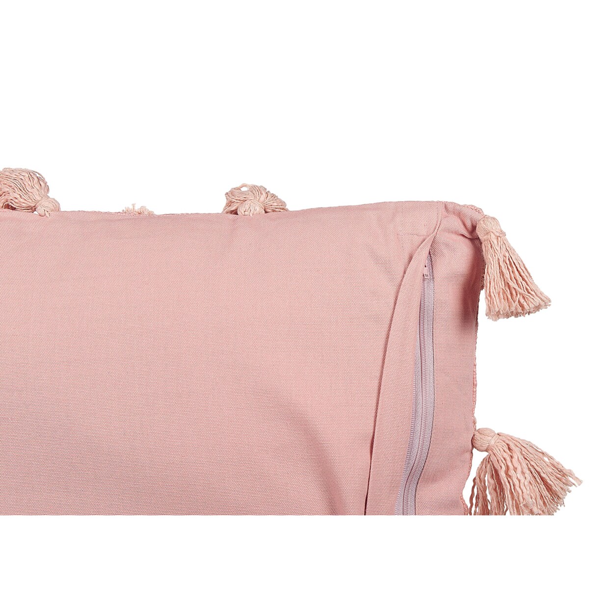 2 bawełniane poduszki dekoracyjne tuftowane z frędzlami 45 x 45 cm różowe TORENIA