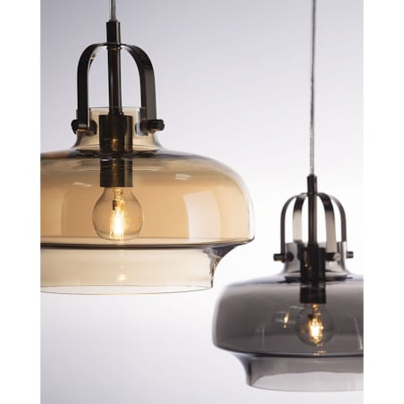 Lampa wisząca szklana szara WILTZ