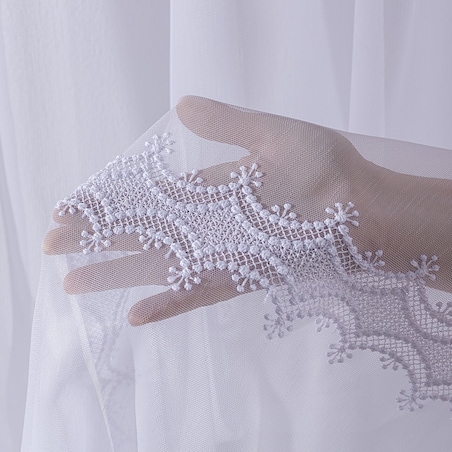 Firana na taśmie 300x245 biały ze wzorem