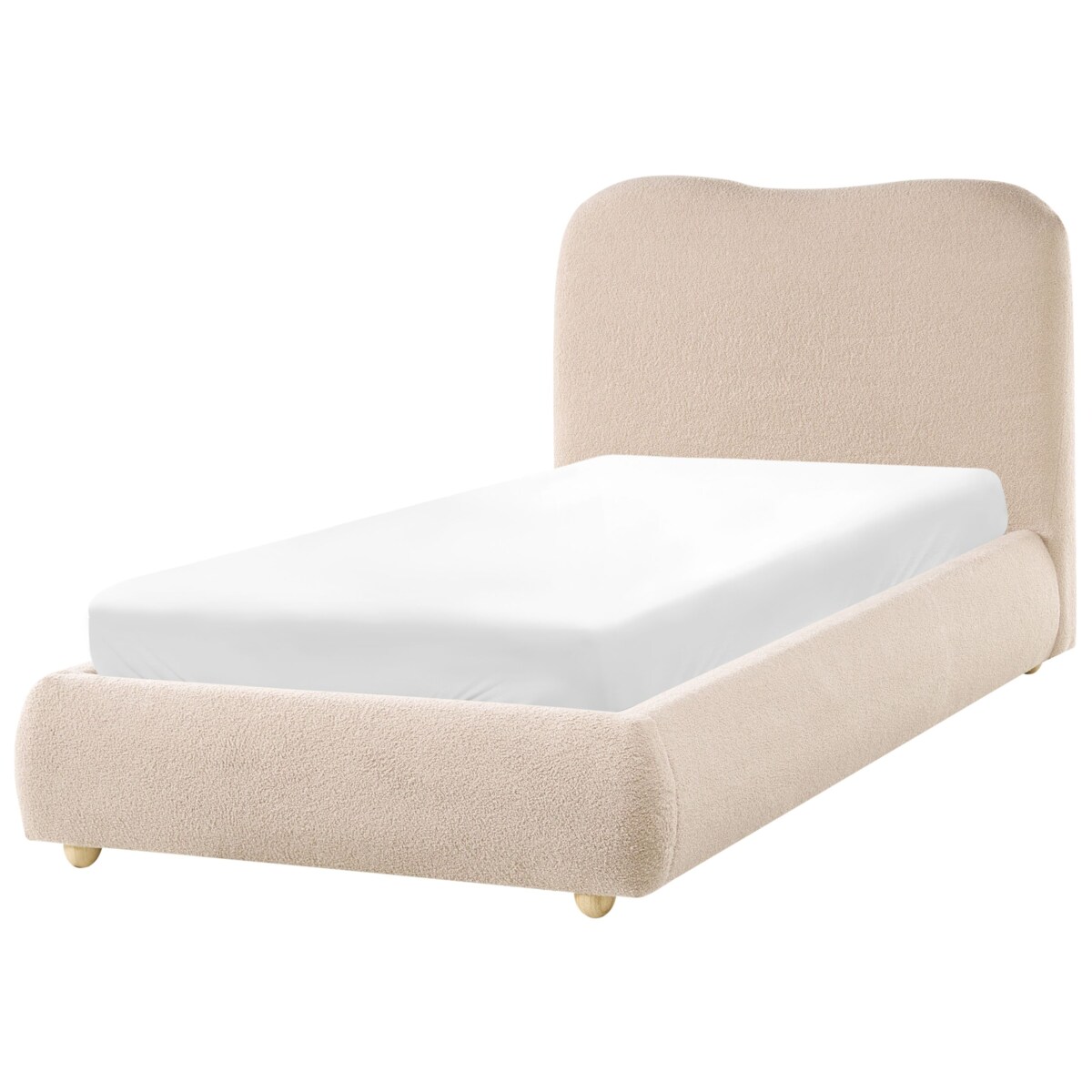 Łóżko z pojemnikiem Boucle BLAGNAC 90 x 200 cm Beżowy