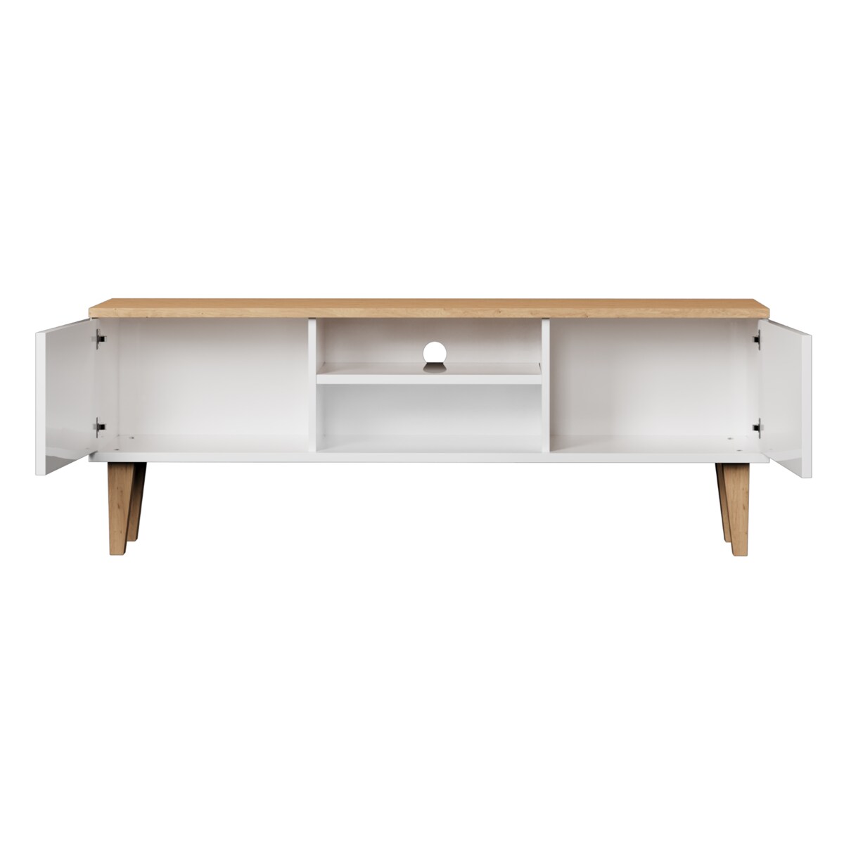 Szafka RTV Denver 120 biały & hikora