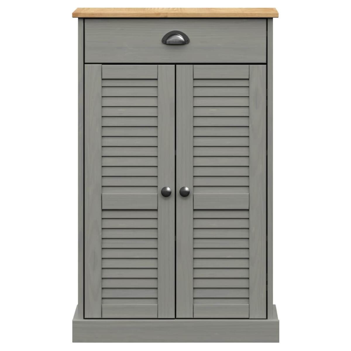 vidaXL Szafka na buty VIGO, szara, 60x35x96 cm, lite drewno sosnowe