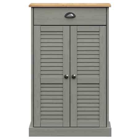 vidaXL Szafka na buty VIGO, szara, 60x35x96 cm, lite drewno sosnowe