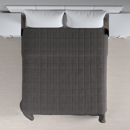 Narzuta pikowana w kratę 260x210 grafitowy