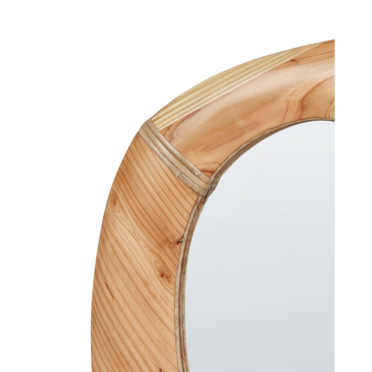 Lustro ścienne NEURE 90 cm 77 cm Drewno jodłowe Naturalny