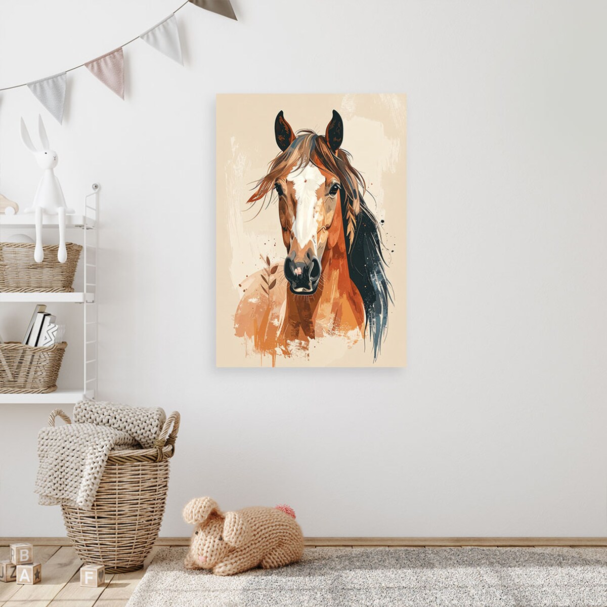 Obraz do salonu jadalni biura sypialni, Koń portret zwierzęta 30x45 cm