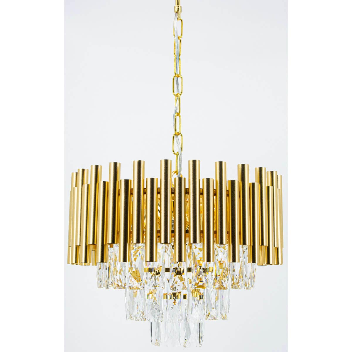 Kryształowa lampa wisząca Bari 6230/4 TR glamour okrągła złota