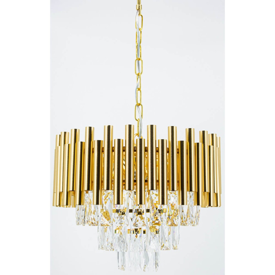 Kryształowa lampa wisząca Bari 6230/4 TR glamour okrągła złota