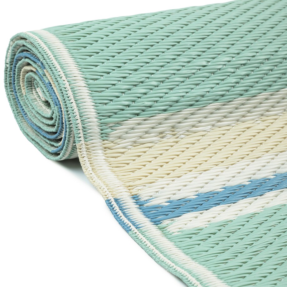 Dywan zewnętrzny tkany na płasko 160x220 cm e-floor pasy niebieski