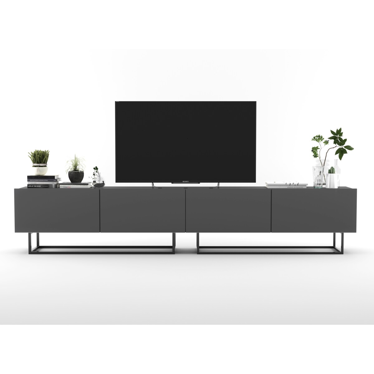 Szafka RTV Komoda Loft Industrialna Grafit Mat 240 cm