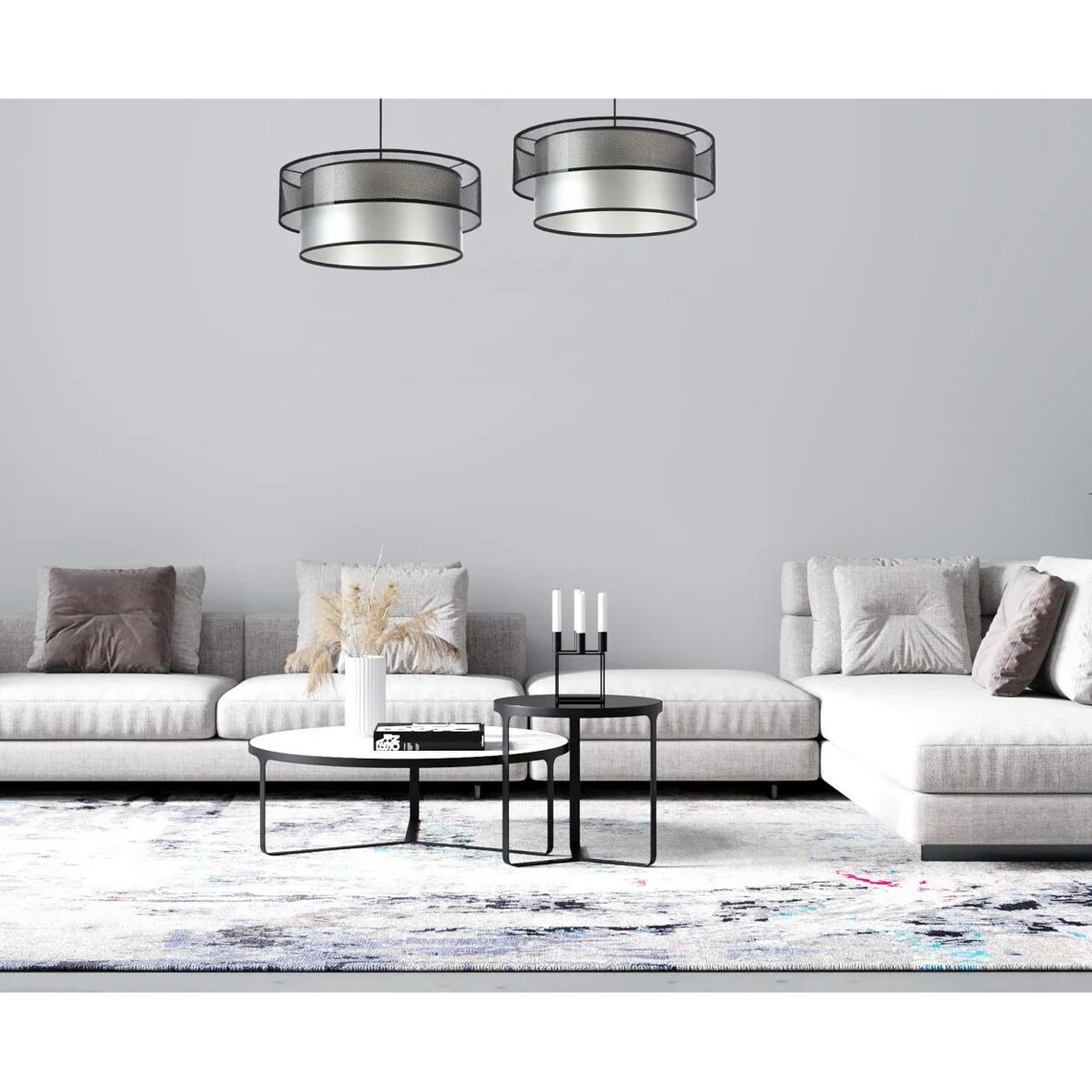 Lampa wisząca DOUBLE NET 60 srebrna