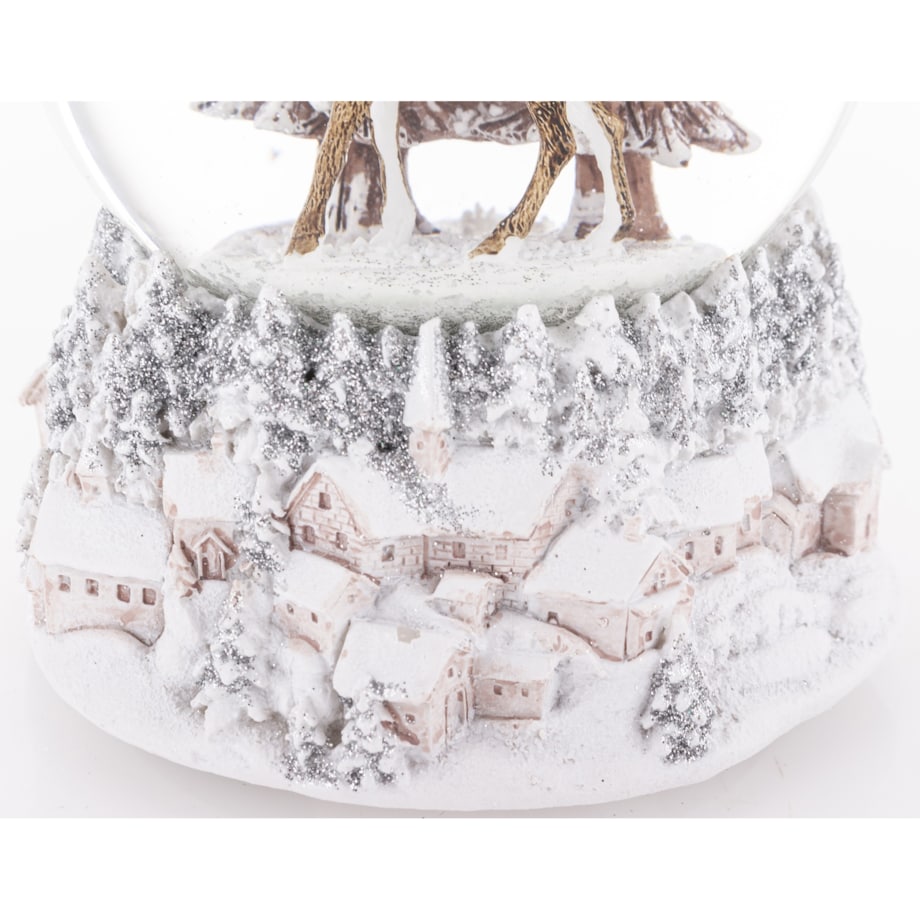 Szklana kula śnieżna z pozytywką 13,5x11x11 cm RENNA NELLA FORESTA