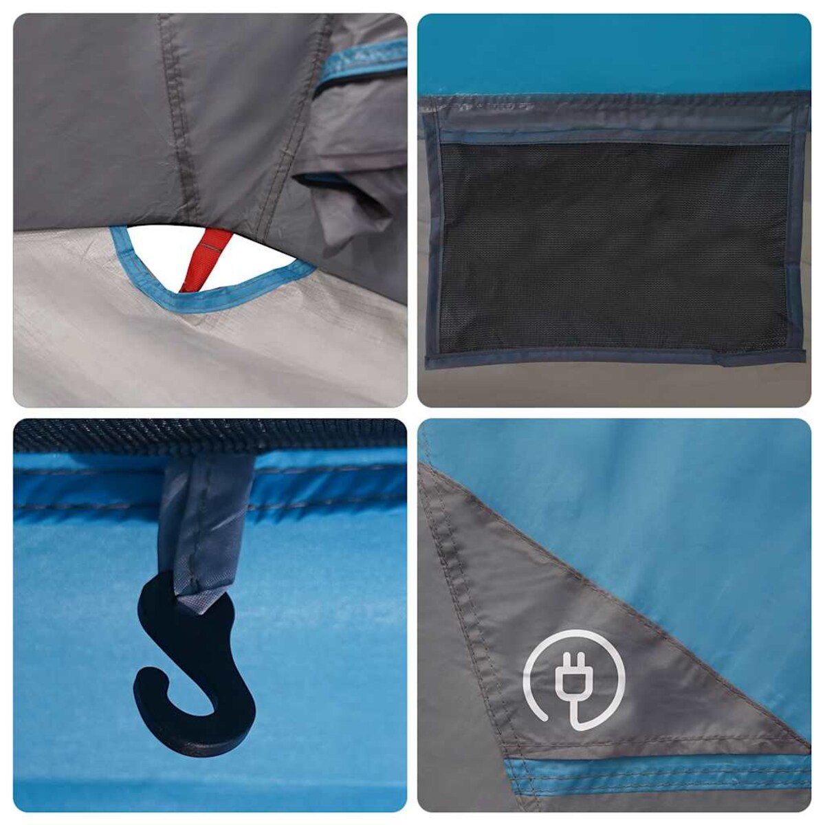 vidaXL Namiot turystyczny, 4-os., niebieski, wodoszczelny