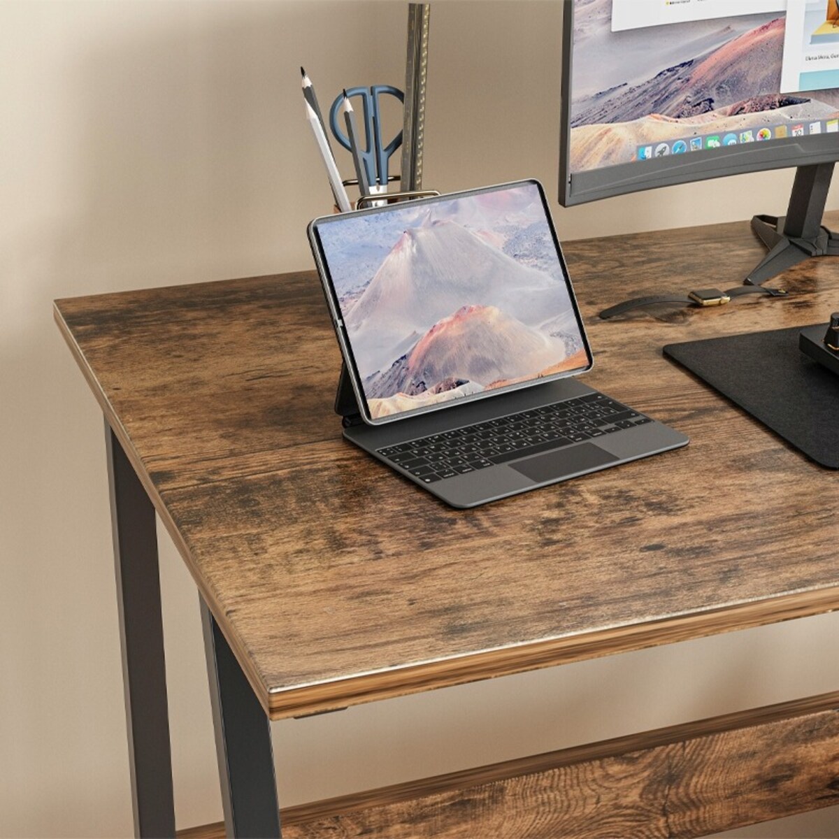 Biurko Komputerowe Loft Industrialne Szkolne Rustykalne Drewno Retro 100 Cm