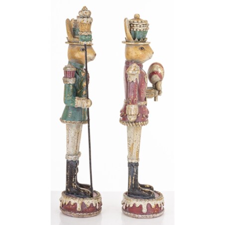 Dekoracja - para królików 30,5x9,5x6,5 i 31,5x9x6,5 cm REYES