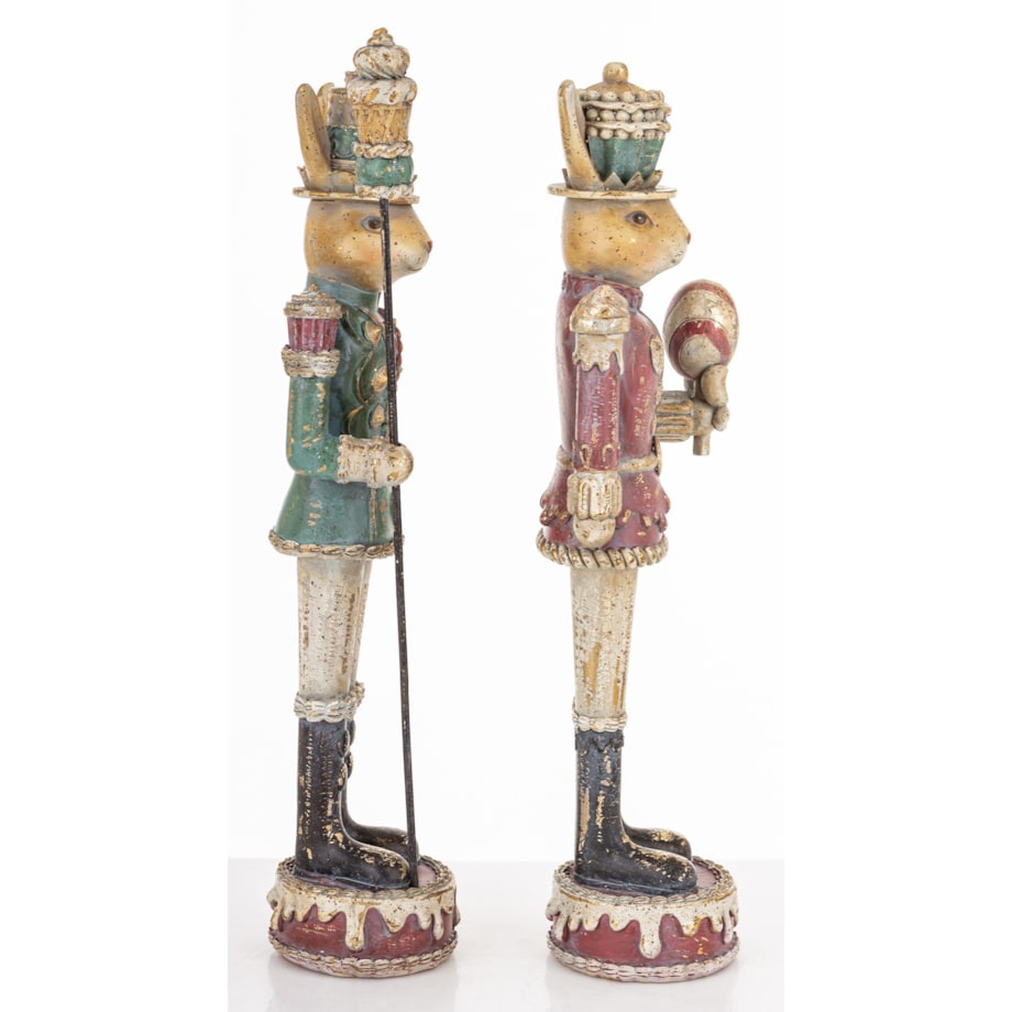 Dekoracja - para królików 30,5x9,5x6,5 i 31,5x9x6,5 cm REYES