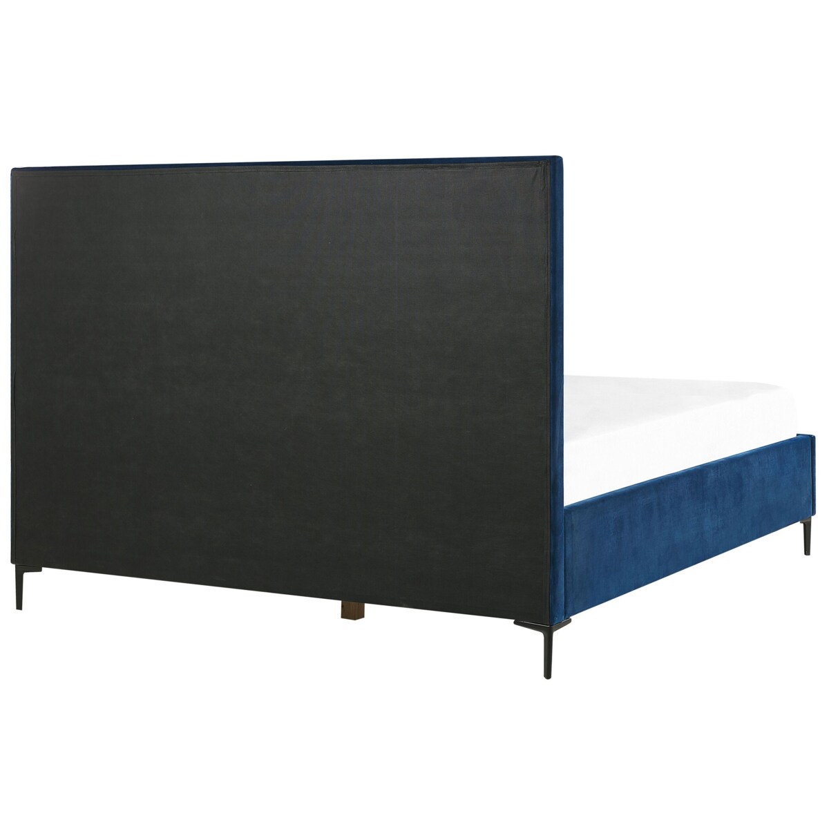 Łóżko z pojemnikiem Welur SEZANNE 180 x 200 cm Granatowy