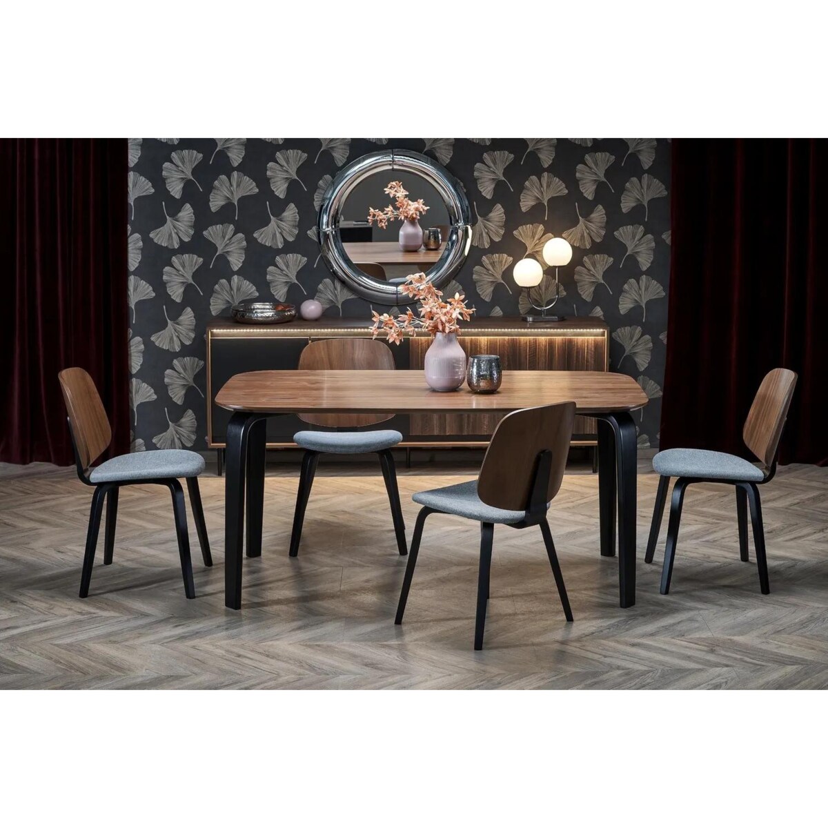 Krzesło K563 czarne/orzech