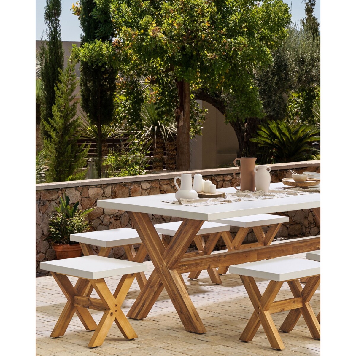 Stołek ogrodowy biały OLBIA