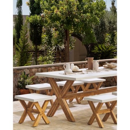 Stołek ogrodowy biały OLBIA