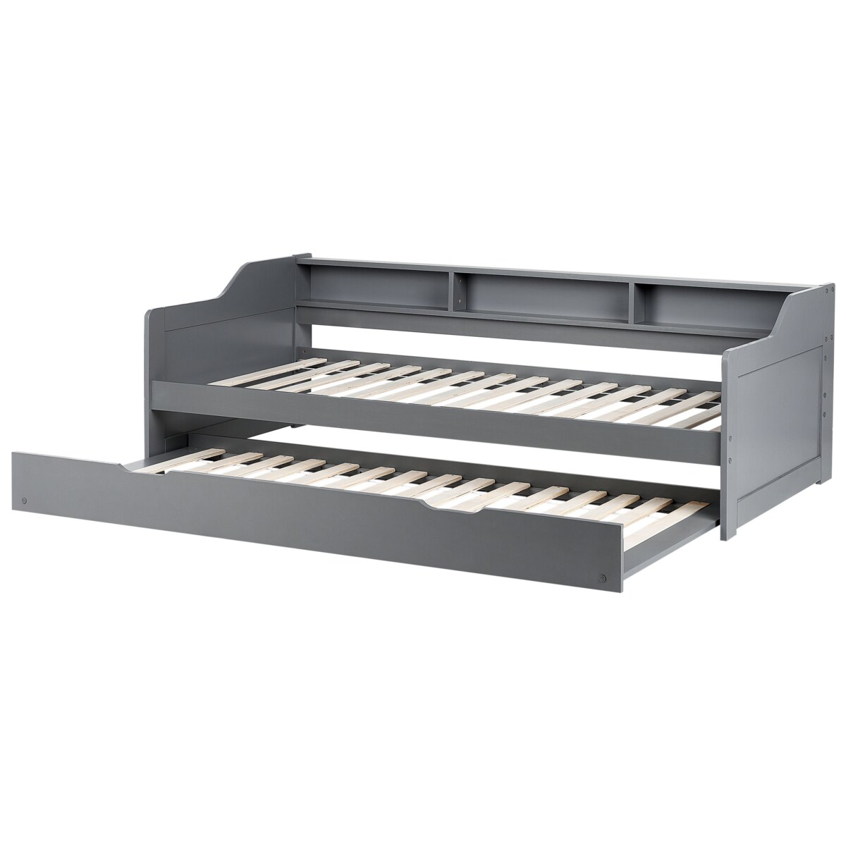 Łóżko wysuwane drewniane 90 x 200 cm szare EDERN