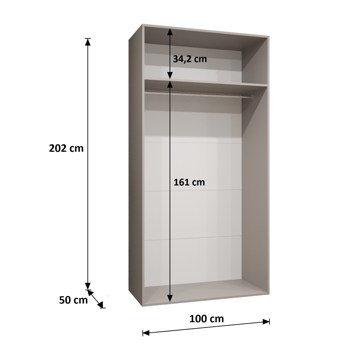 Szafa uchylna otwierana ALICANTE 2 100 wys. 202 cm Biały + u. Złoty