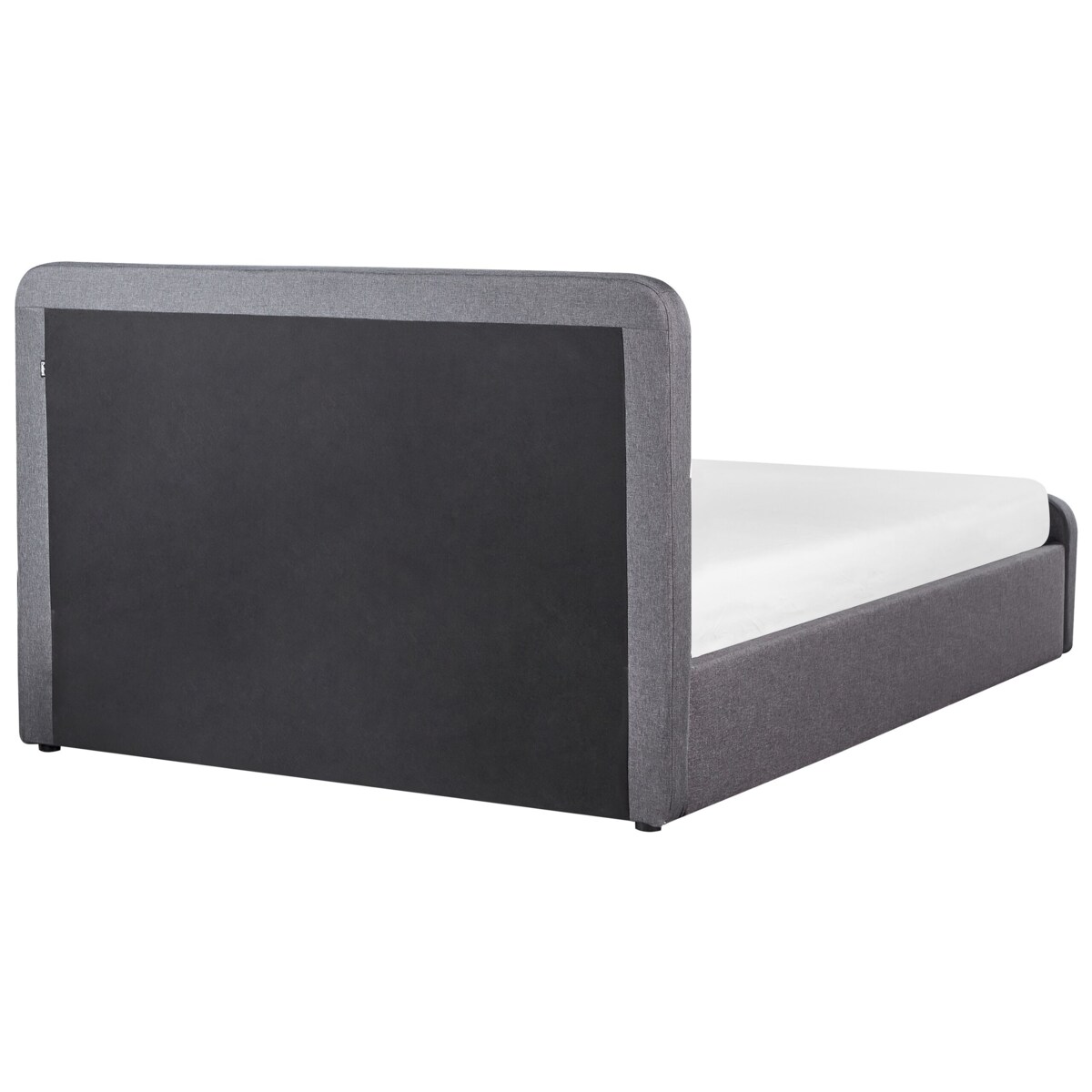 Łóżko z pojemnikiem tapicerowane 140 x 200 cm ciemnoszare RENNES