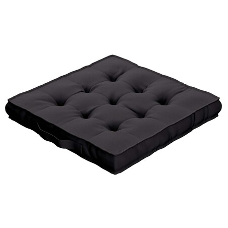 Poduszka na krzesło Kuba, Black (czarny), 50 x 50 x 10 cm, Cotton Panama