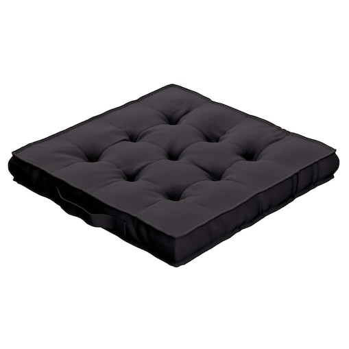 Poduszka na krzesło Kuba, Black (czarny), 50 x 50 x 10 cm, Cotton Panama