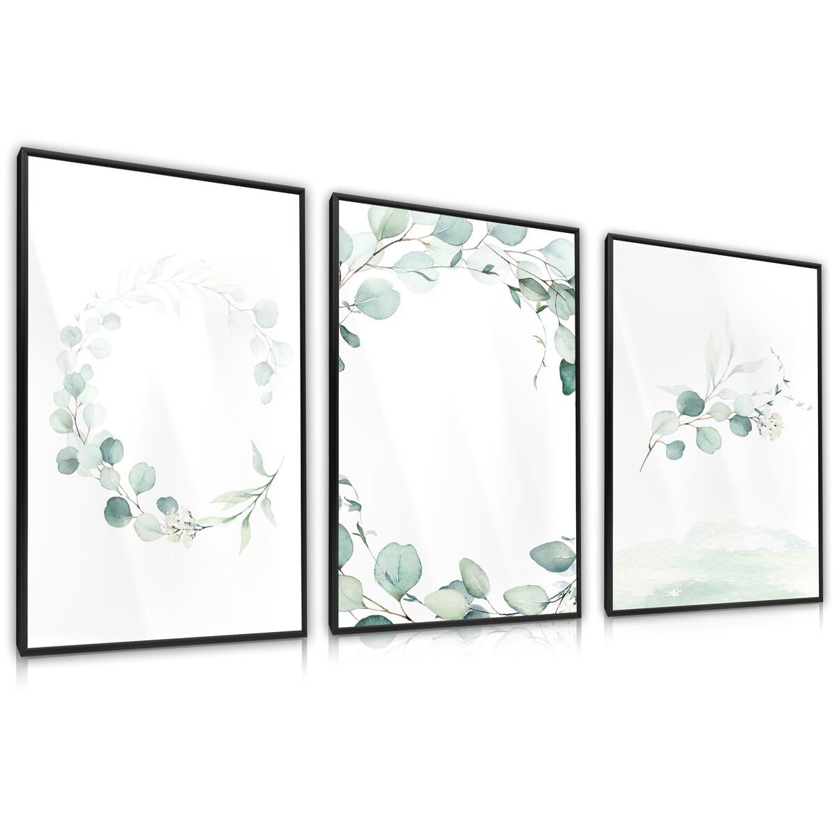 Zestaw 3x Plakat W Ramie LIŚCIE Eukaliptusa Styl Boho 60x80cm