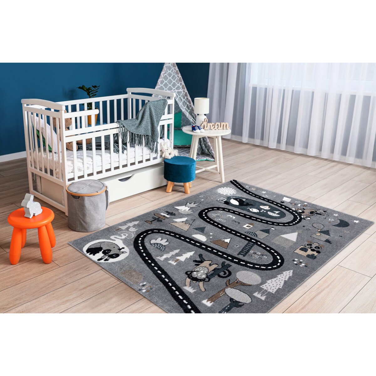 Dywan FUN Route dla dzieci, ulica, zwierzęta 200x290 cm