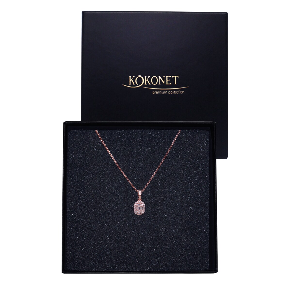 Naszyjnik ślubny Delikatny rose gold różowe złoto z zawieszką elegancki prezent