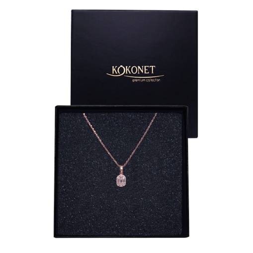 Naszyjnik ślubny Delikatny rose gold różowe złoto z zawieszką elegancki prezent