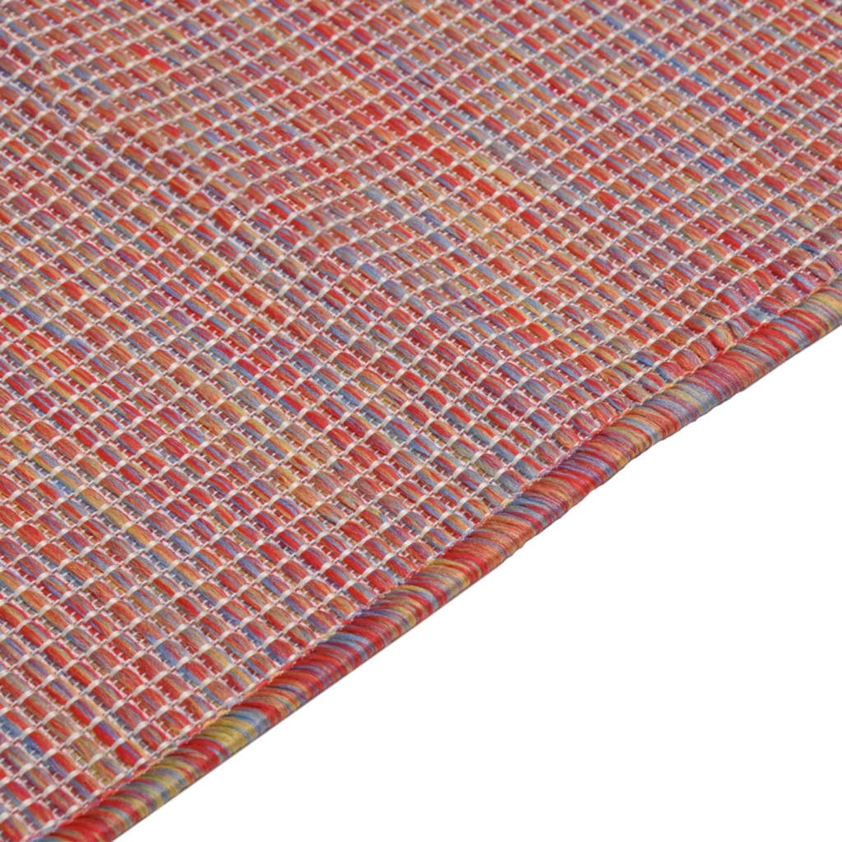 vidaXL Dywan zewnętrzny o płaskim splocie, 100x200 cm, czerwony