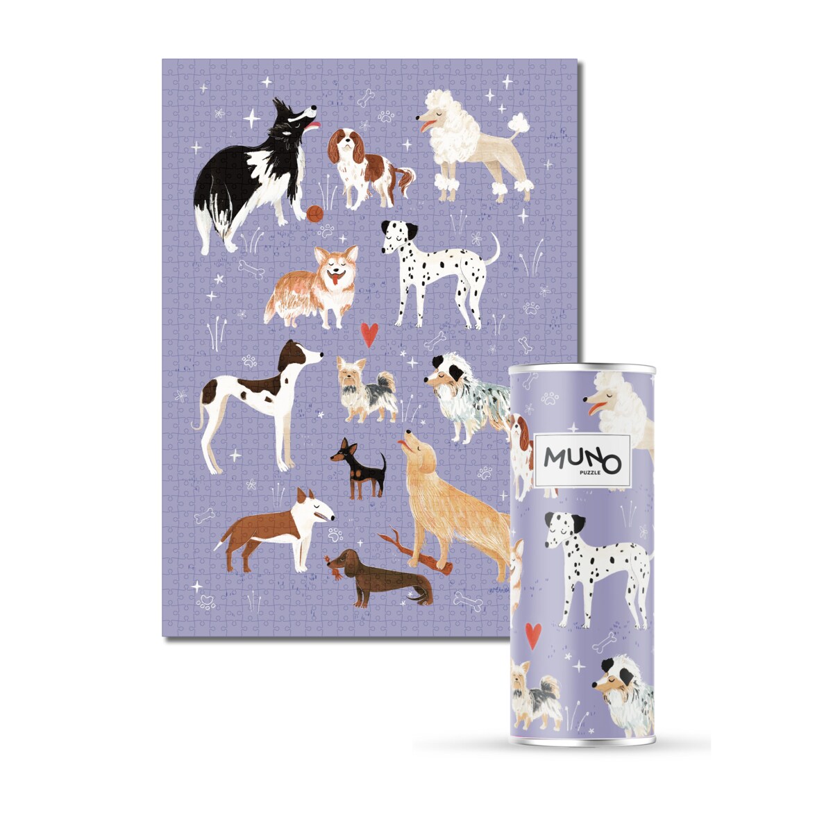 Muno Puzzle "Psinki" by Weronika Cholewa Puzzle z psami 1000 el. w ozdobnej tubie