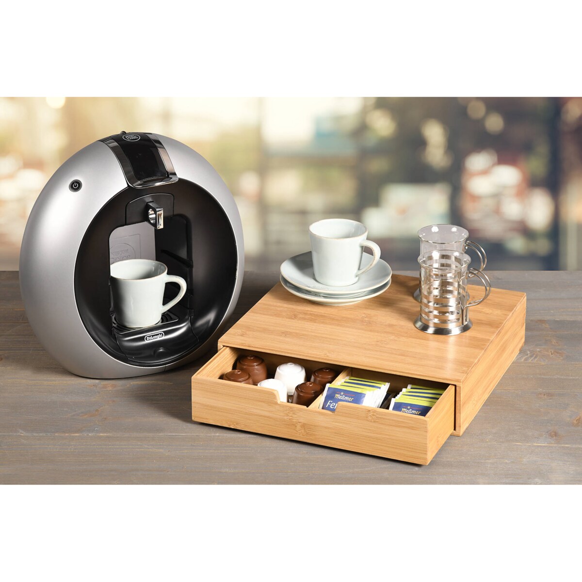 Pojemnik na kapsułki do kawy, bambus, 34 x 31 cm, Kesper