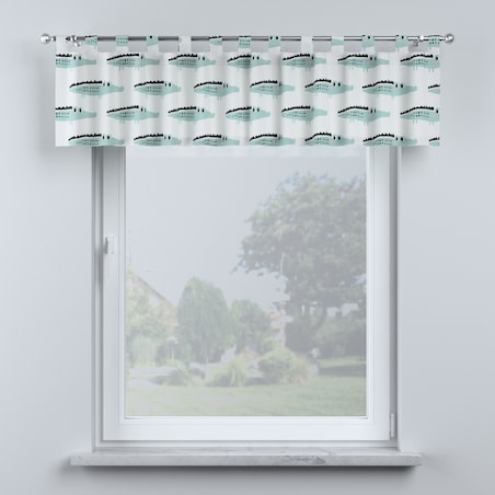 Lambrekin na szelkach 390x40 ecru-zielony