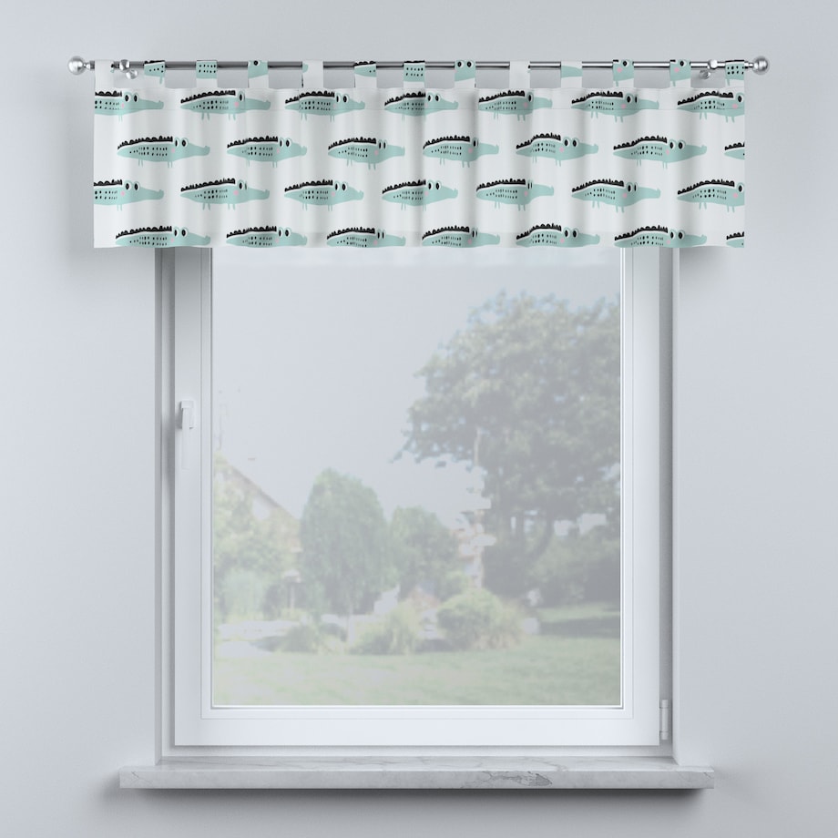 Lambrekin na szelkach 390x40 ecru-zielony