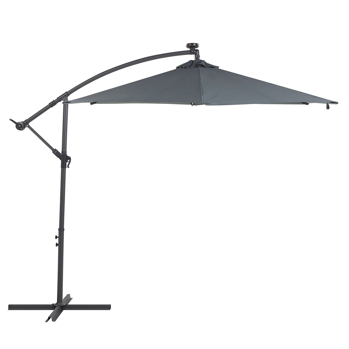 Parasol ogrodowy na wysięgniku LED 285 cm CORVAL Grafitowy