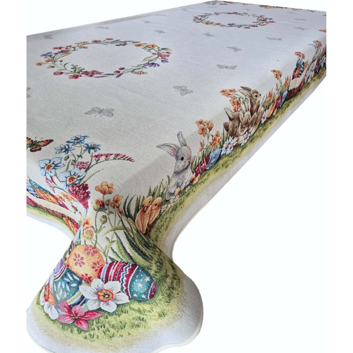 Obrus Wielkanocny Na Stół Ozdobny Dekoracyny 140X220 Cm Z Zajączkami