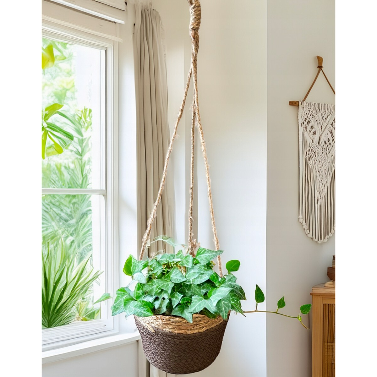 DONICZKA WISZĄCA BOHO 20cm pleciona na balkon taras do salonu sypialni