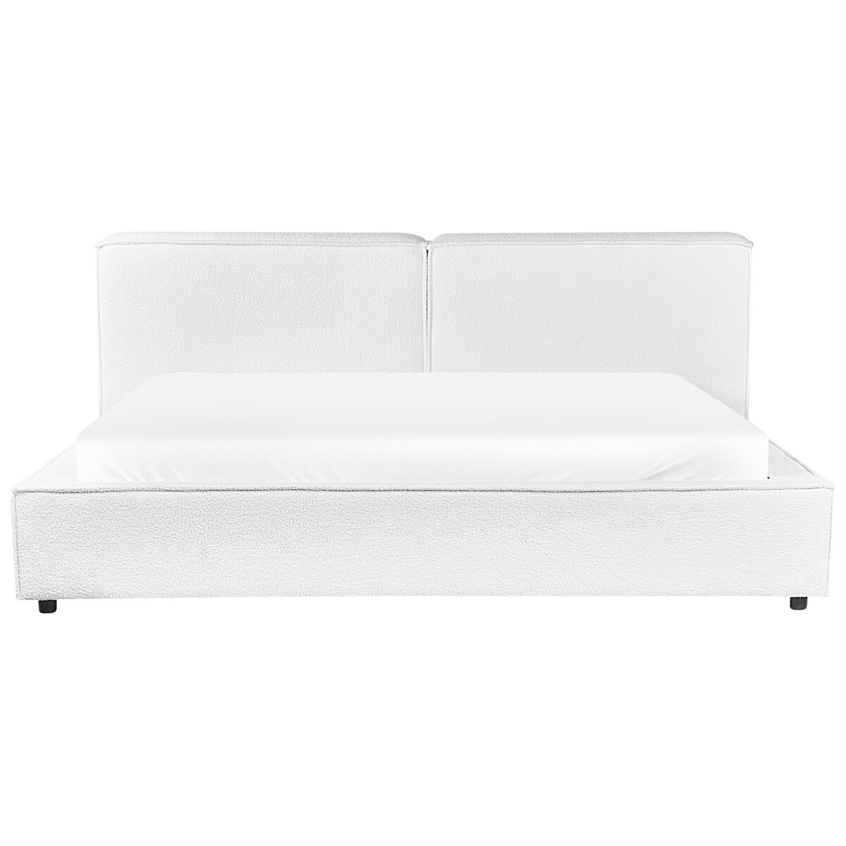 Łóżko boucle 180 x 200 cm białe LINARDS