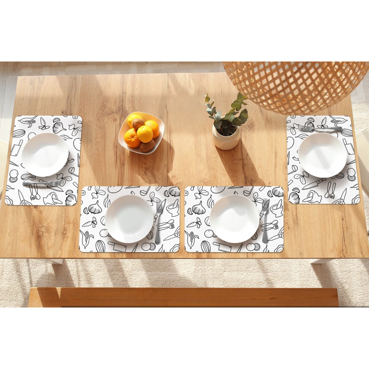 Komplet mat pod talerz Kuchenne inspiracje, 6 szt. 45x30cm