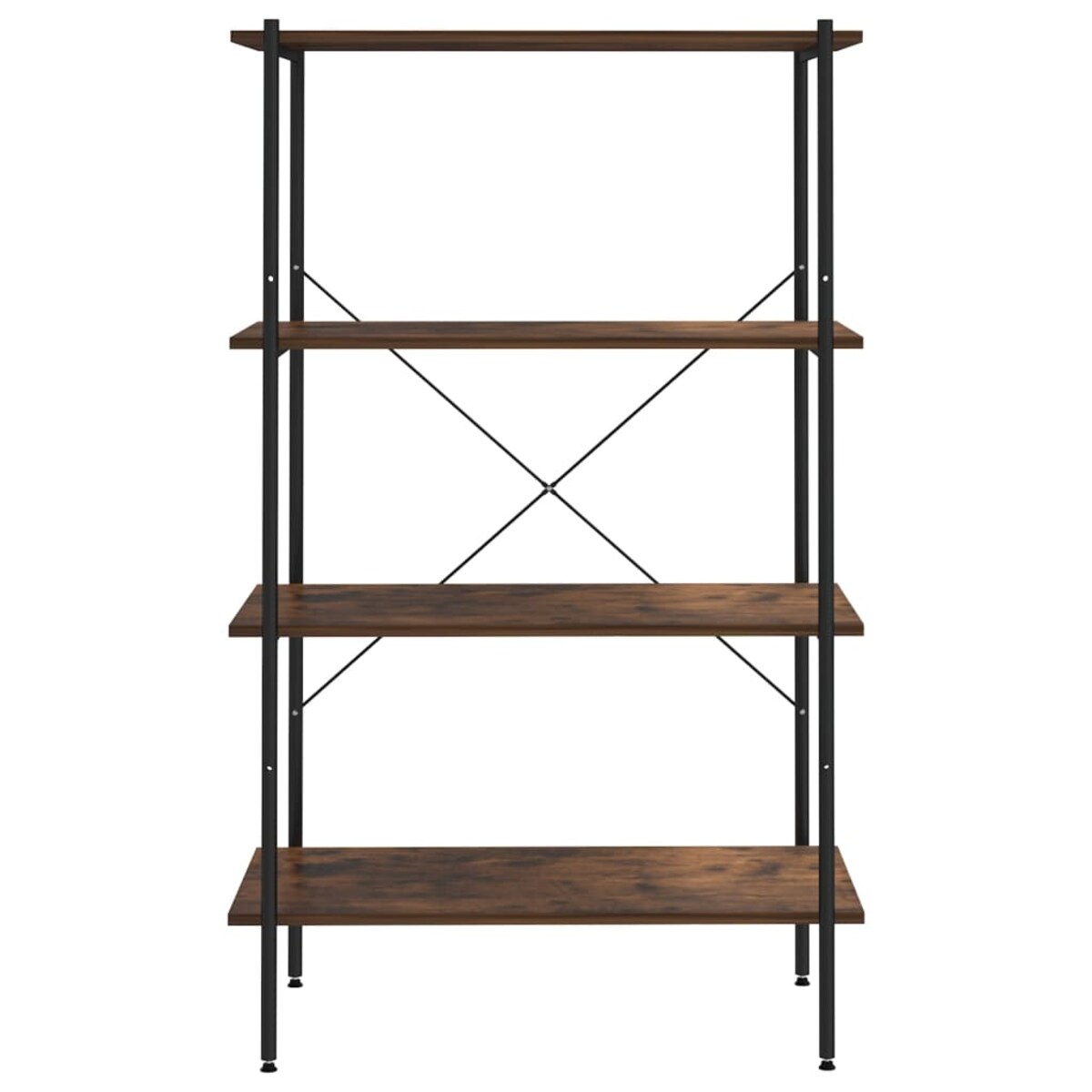 vidaXL 4-poziomowy regał, czarno-naturalny, 80x40x130 cm